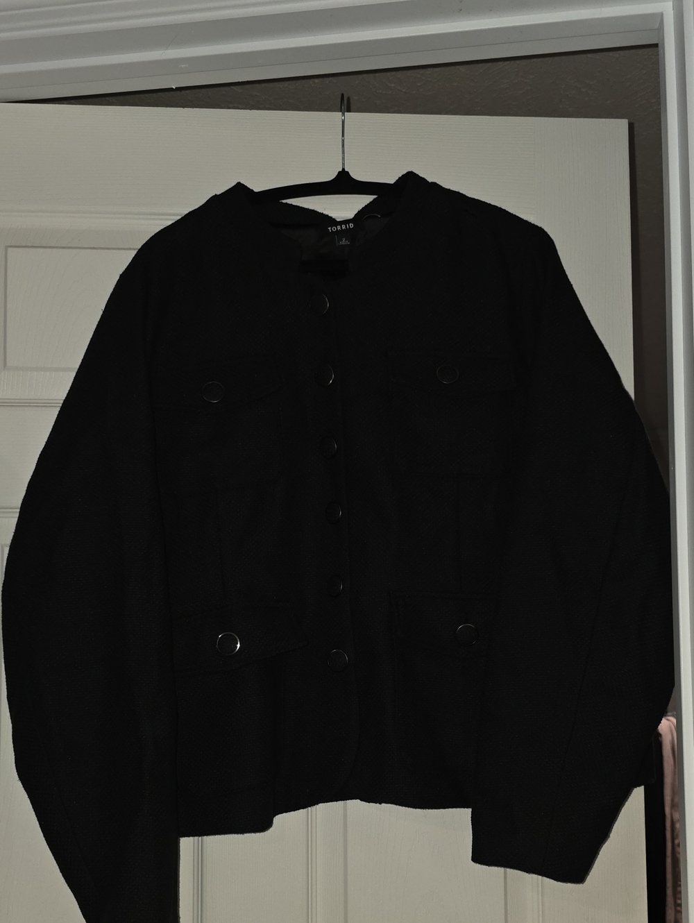 torrid Military Black Button-Front Pocket Jacket